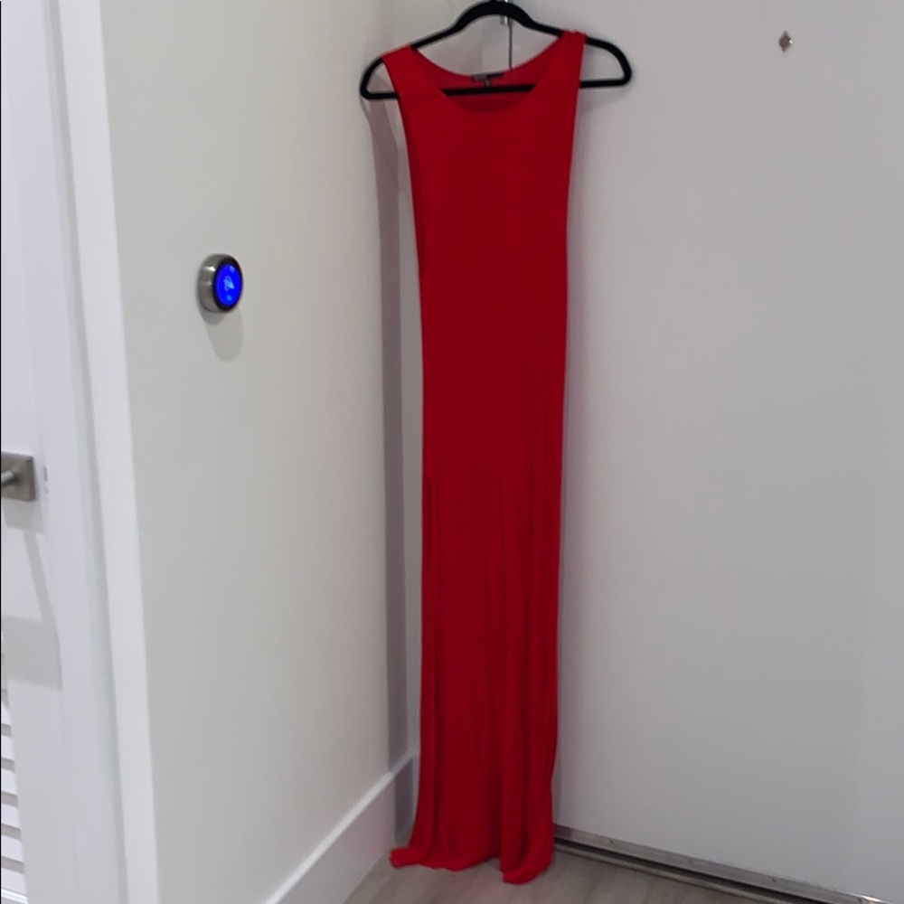 Red maxi dress with slit